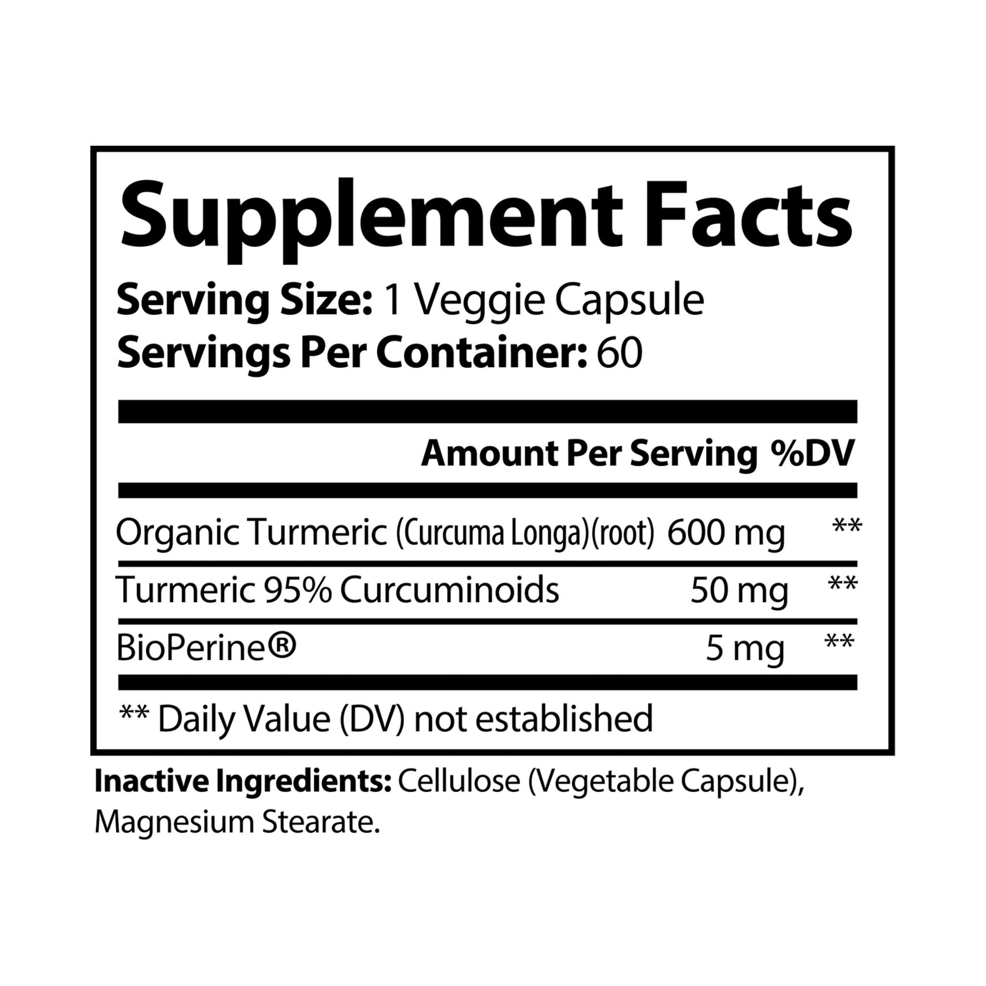 Turmeric with BioPerine® (Resale: $15-$25) (60 Capsules)