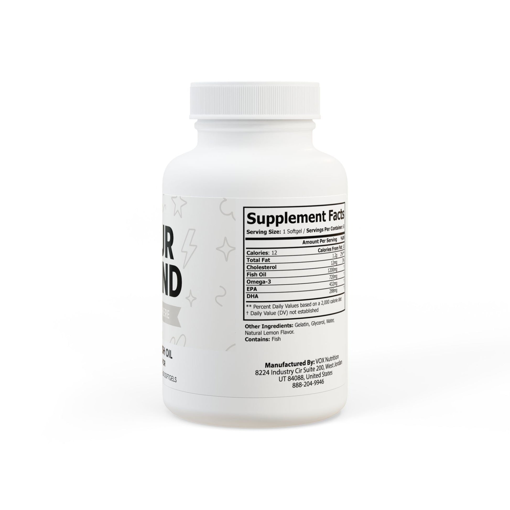 Omega 3 Fish Oil - Lemon (Resale: $18-$30) (60 Softgels)
